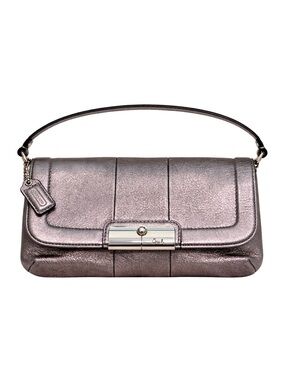 COACH Kristin Metallic Leather Flap Wristlet/Clutch LIKE NEW